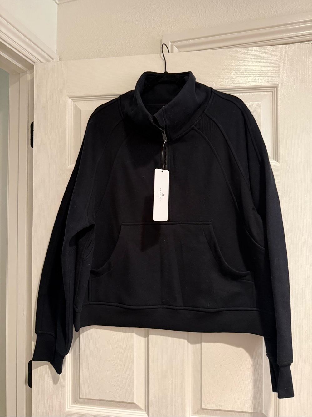 CRZ YOGA Black Half-Zip Cowl Pullover - Picture 3 of 7